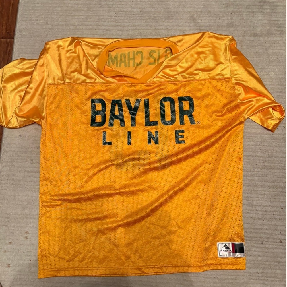 Augusta Sportswear Baylor Line Big 12 Champs Jersey Gold Green XL 13